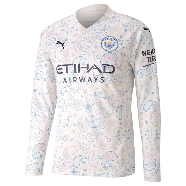 Tailandia Camiseta Manchester City Tercera Equipación ML 2020-2021 Blanco